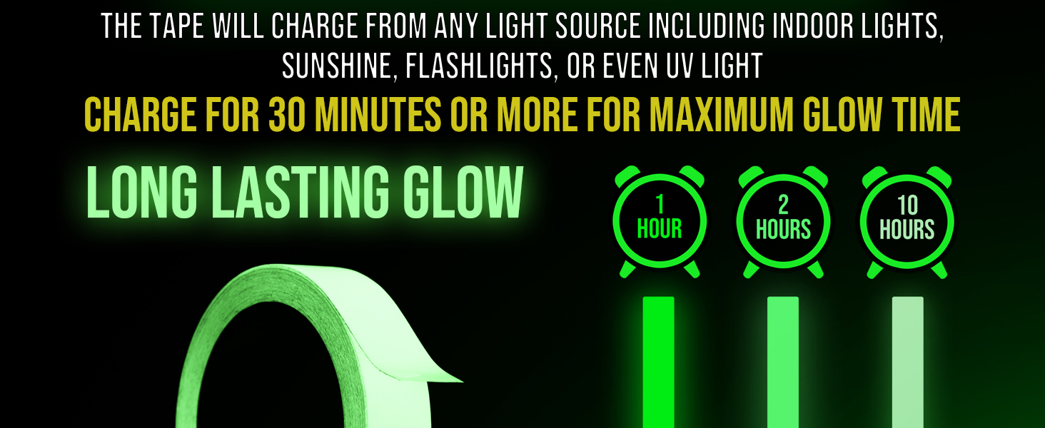 Glow in The Dark Tape 30 Ft x 1 Inch – 2 Pack for Halloween & Night Decor