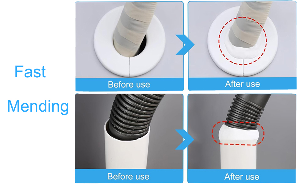8-Pack White Sealant Clay Duct Seal Putty, Plumbers Putty for Wall Holes AC Gaps Drain Pipe Sealing, Indoor Outdoor Waterproof Repair, Wall Hole, Air Conditioning Hole, Drains & Wiring Gaps