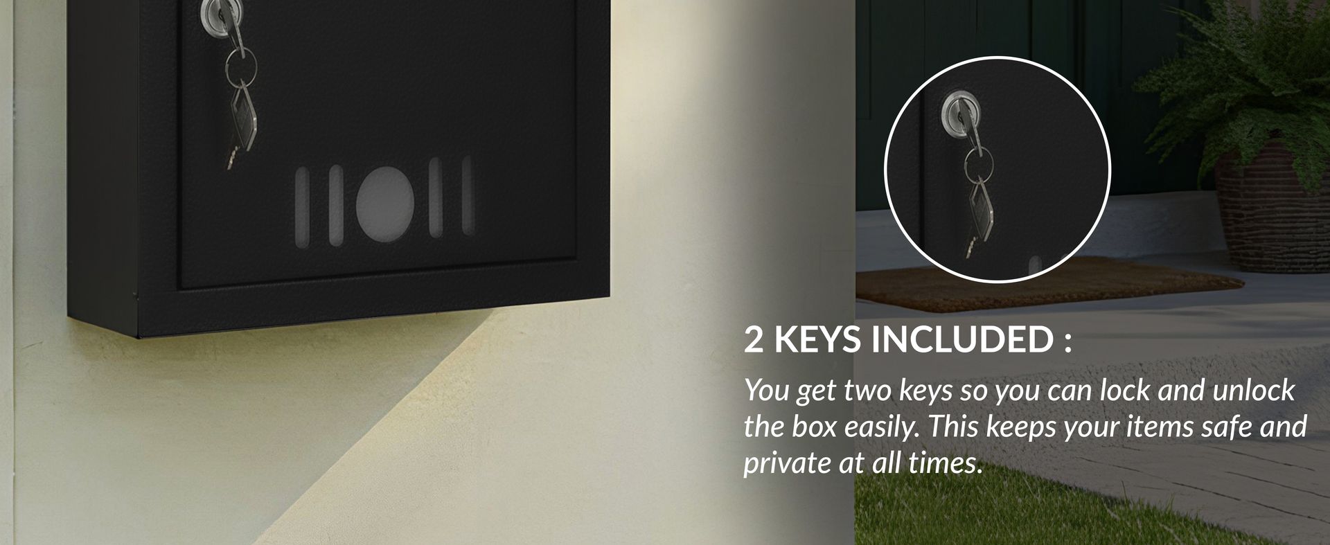 Plantex Letter Box/GI Steel Post Box/Suggestion Box for Office Use with Key Lock/Letter Box for Home gate/Mail Box (Black) - Wall Mount - A4 Size