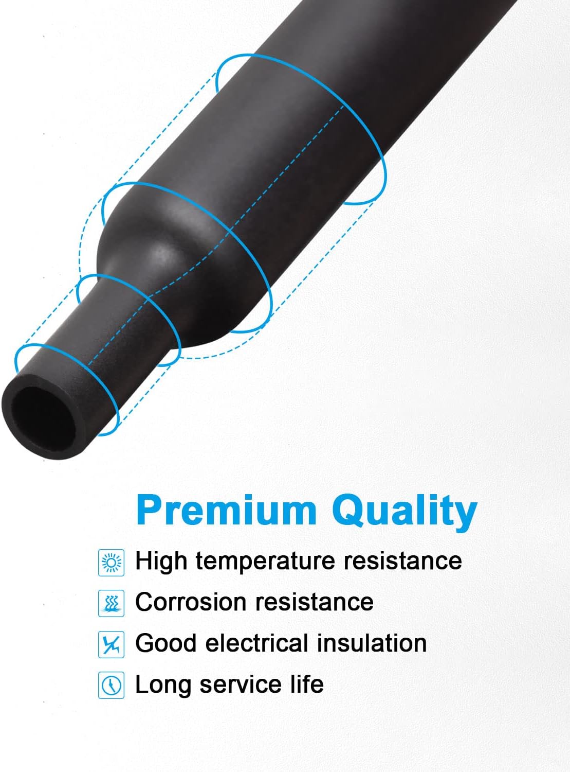 Rpi shop - 93 pieces Polyolefin Heat Shrink Tube, Insulated Wire Cable Sleeving Wrap, Multicolour - 8 Different Cut Size without Box (iPhone's lightning or charging cable repair sleeve)