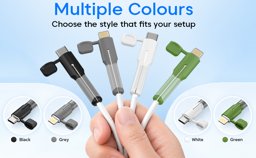 Sounce Type C Cable End Protector Silicone Cap, Grey