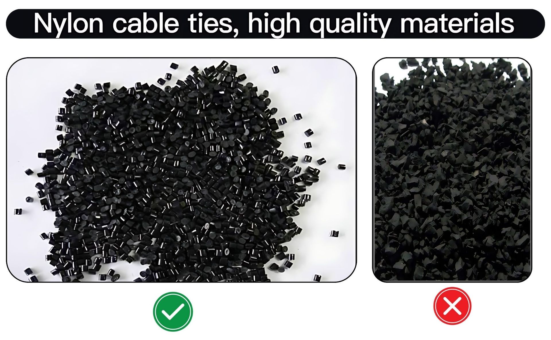 Hian 8-Inch Black Zip Ties – 100-Pack, UV Resistant, 50lb Tensile Strength, Self-locking Plastic for Indoor and Outdoor Use (Black 200mm x 3.6mm)