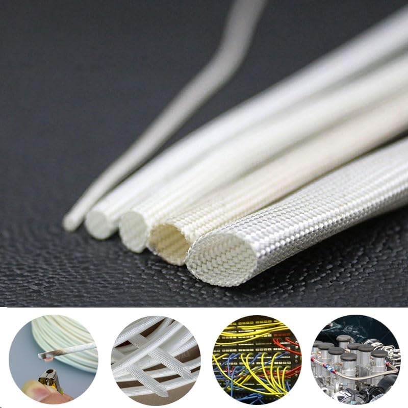 Rpi shop - 10mm Fiberglass Insulation Sleeves, silicone coated, Wire sleeve, sleeve for good wire protection 1 Meter