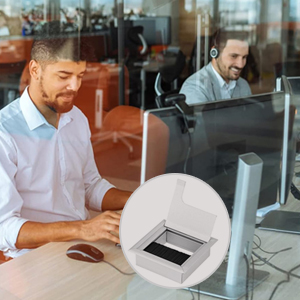 HASTHIP Desk Cable Hole Cover Aluminium 80x80mm Easy Install Cap