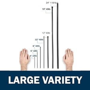 Hi-Plasst 16 Inch Cable Ties (400mm x 4.8mm) – Durable Nylon Zip Ties for Industrial, Home, and Garden – 100 Pcs