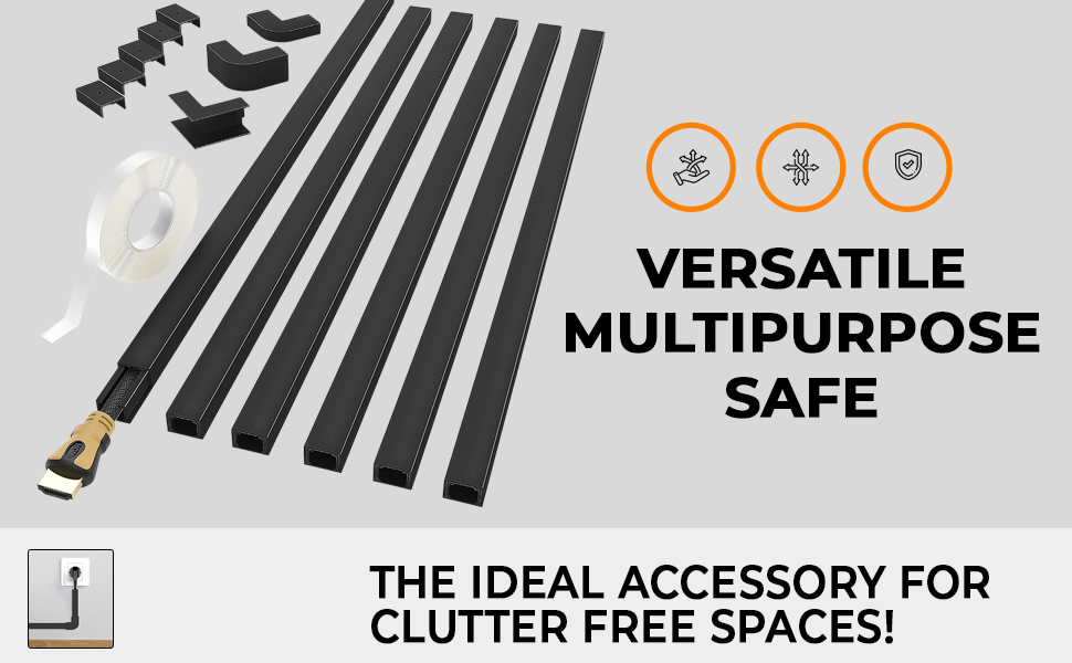 Serplex 94in Self-Adhesive Cord Cover Kit, 6xL15.7 W0.59 H0.4in