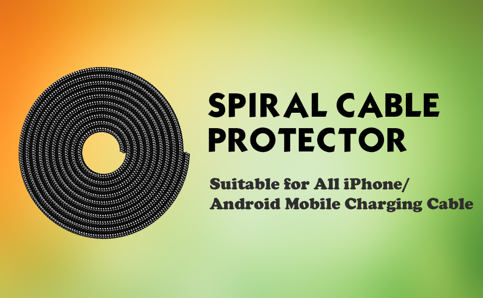 Ultimate Spiral Chargers Cable Protector Protective Sleeve Cover, Headphone Saver for Mobile Phone, iPhone and Android Charging Cables (Shine 1 PEC)