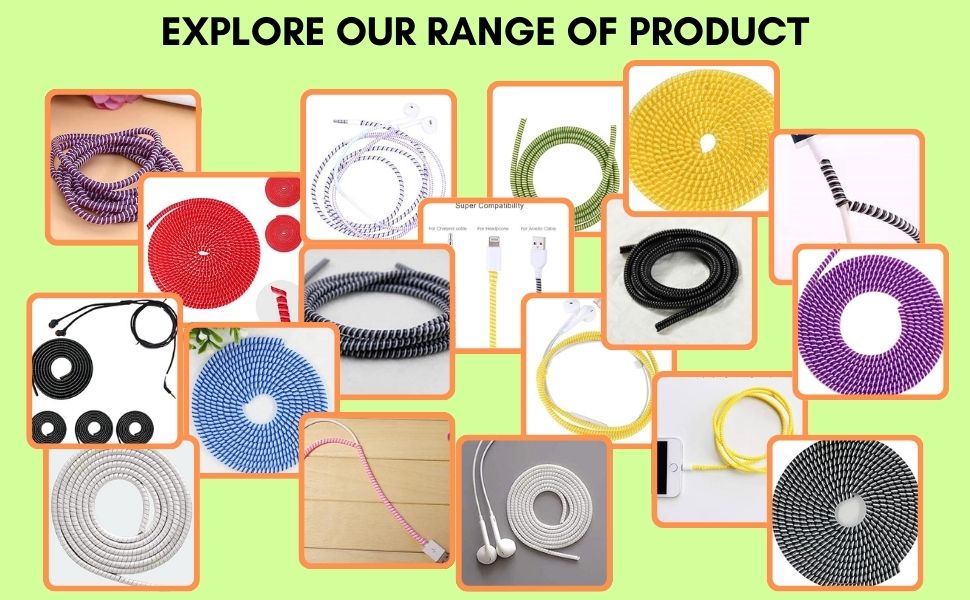 Spiral Cable Protector, Chargers Cable Protector Data Cable Protective Sleeve, Headphone Saver, Charger Protective Cover for Phone USB Prevent Pets from Biting The Cable (Black)