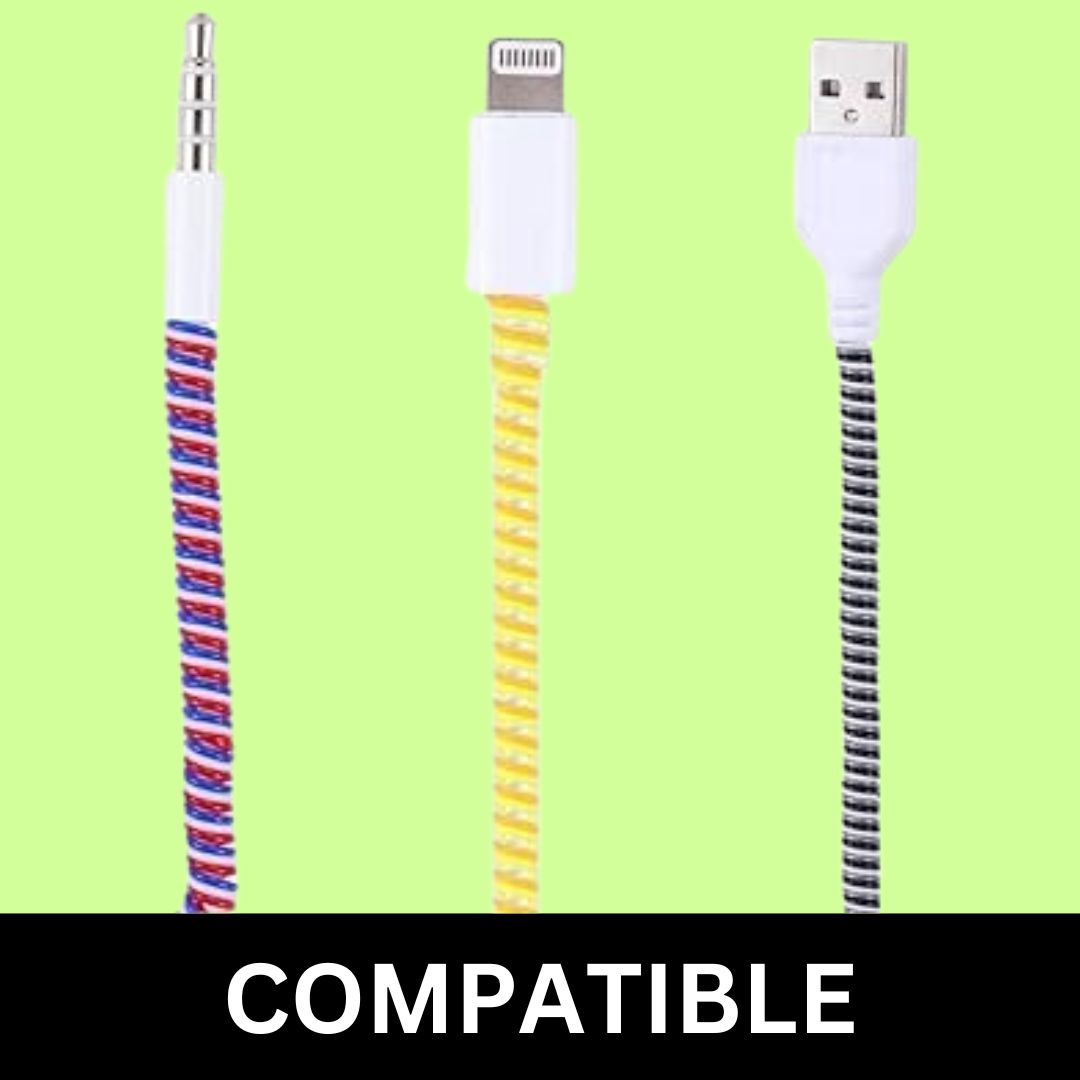 Spiral Cable Protector, Chargers Cable Protector Data Cable Protective Sleeve, Headphone Saver, Charger Protective Cover for Phone USB Prevent Pets from Biting The Cable (Black)