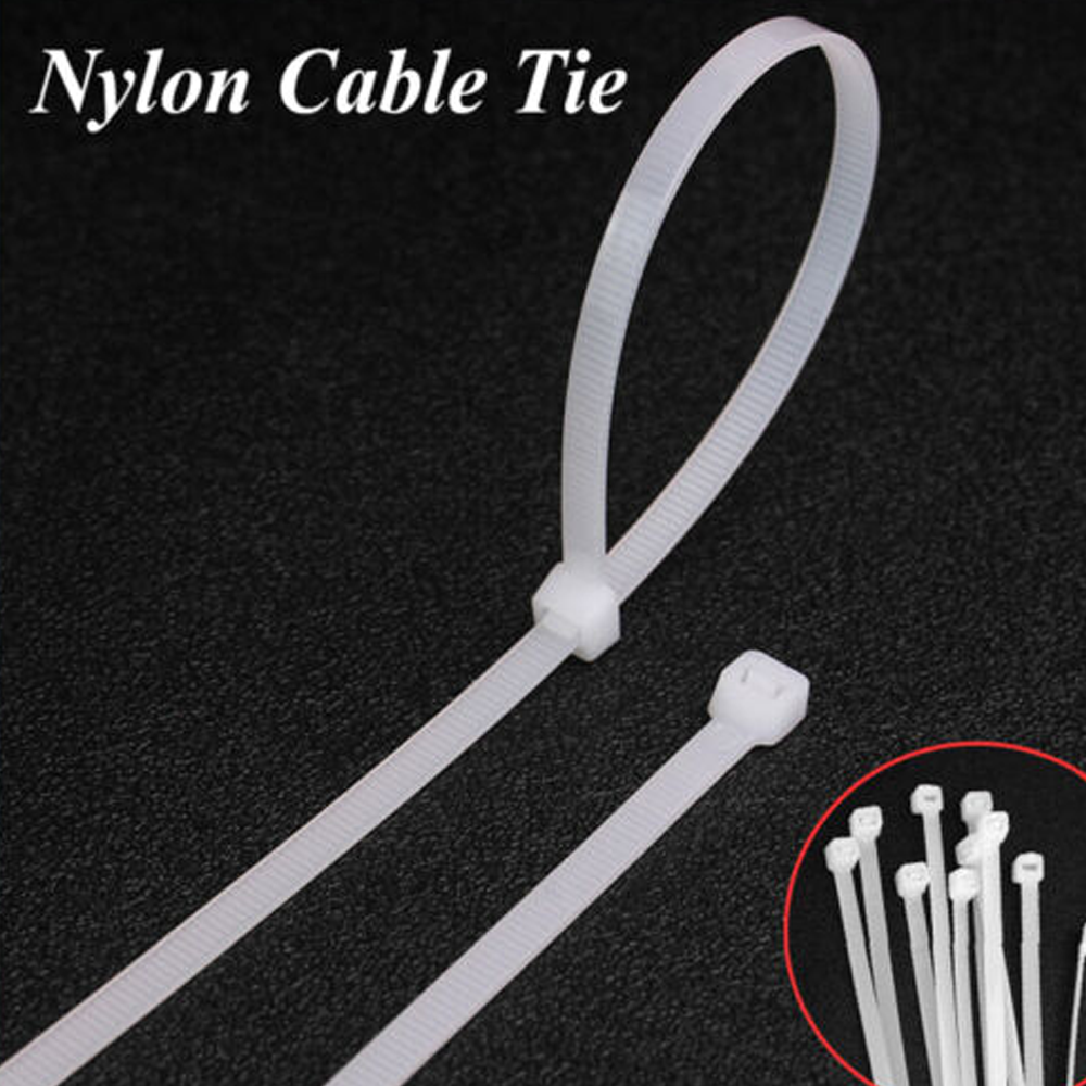 NM- Nylon Cable tie (White) - Pack of 100 (6 Inches)