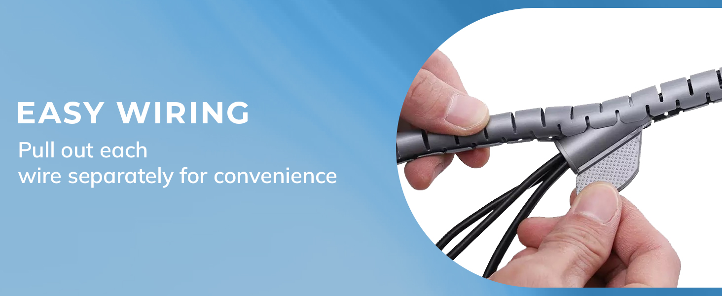 Robustt Cable Oragnizer - Black (Pack of 1) | 30 MM Diameter Cable Sleeve | 1.5 Meter Cable Organiser with Clip Zipper | Flexible | Protect Cats Dogs Pets from Chewing Cords