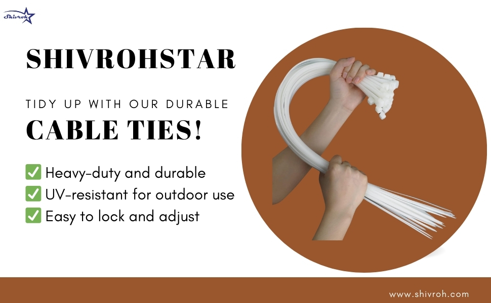 (6 Inch + 8 Inch + 10 Inch, 100 Pcs Each, Total 300 Pcs) White Nylon Cable Tie Combo Pack – Flexible Self Locking Zip Ties for Wire Management, Electrical & DIY Use