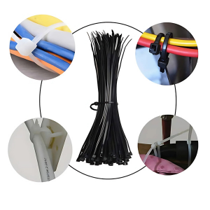 DM TAPES Nylon Cable Ties White (300 mm x 4.8 mm,12 inch, Pack of 100)