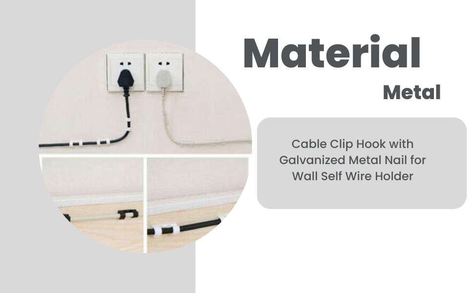 Elegant Casa Cable Clip, White, 200 Pieces