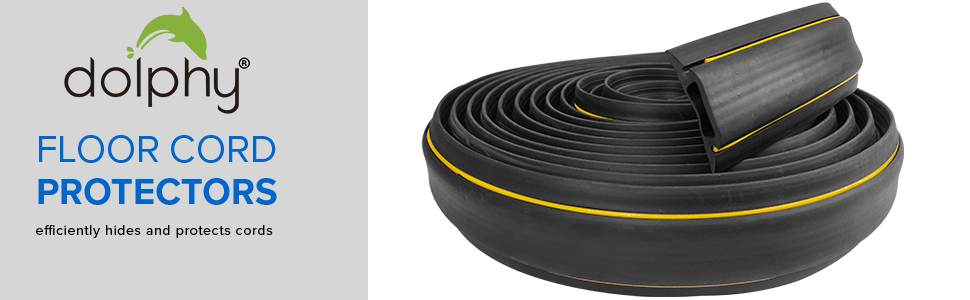 Dolphy Floor Cable Cover, 5 Meter Floor Cords, Cables and Wires Protector 1 Channels,Perfect for Office, Home, Workshop, Warehouse, Concert, or Other Outdoor Surroundings