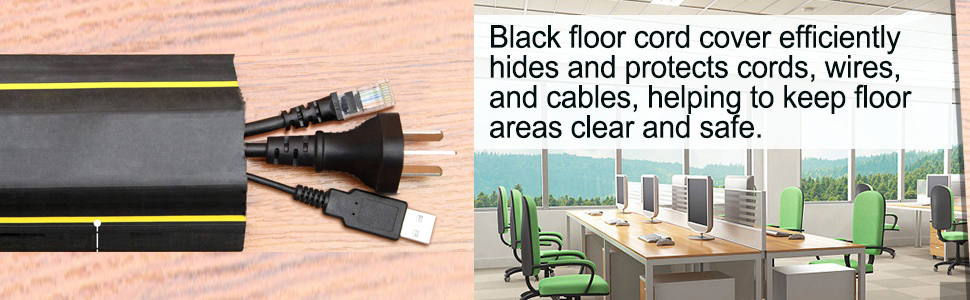 Dolphy Floor Cable Cover, 5 Meter Floor Cords, Cables and Wires Protector 1 Channels,Perfect for Office, Home, Workshop, Warehouse, Concert, or Other Outdoor Surroundings