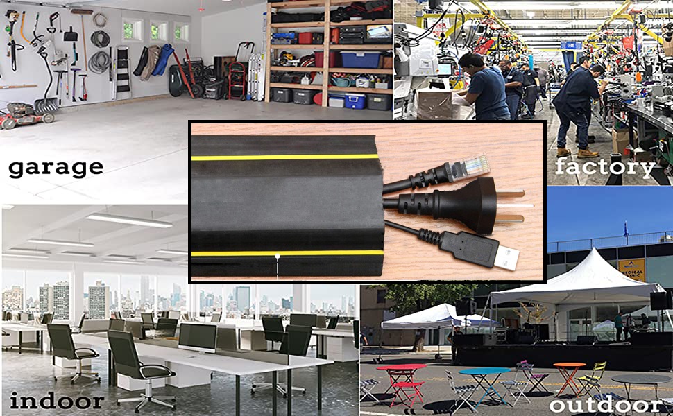 Dolphy Floor Cable Cover, 5 Meter Floor Cords, Cables and Wires Protector 1 Channels,Perfect for Office, Home, Workshop, Warehouse, Concert, or Other Outdoor Surroundings