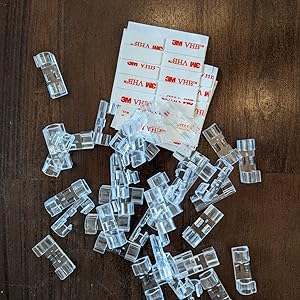 60Pcs Cable Clips, Strong Self Adhesive Padded Wire Holder, Sticky Clips Mounted Round Plastic Cord for Management Home Office Transparent