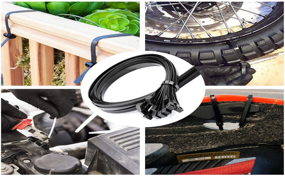SCHOFIC Cable Zip Ties Heavy Duty 200 MM [Size 8 INCH], Ultra Strong Plastic [Polyamide] Wire Ties with 120 Pounds Tensile Strength, Nylon Tie Wraps with 7.2 MM Width (BLACK, 100)