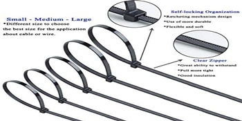 SCHOFIC Cable Zip Ties Heavy Duty 200 MM, Ultra Strong Plastic [POLYAMIDE] Wire Ties with 49 Pounds Tensile Strength, Nylon Tie Wraps with 4.8 MM Width UV Resistant & Halogen free Material -BLACK (25)