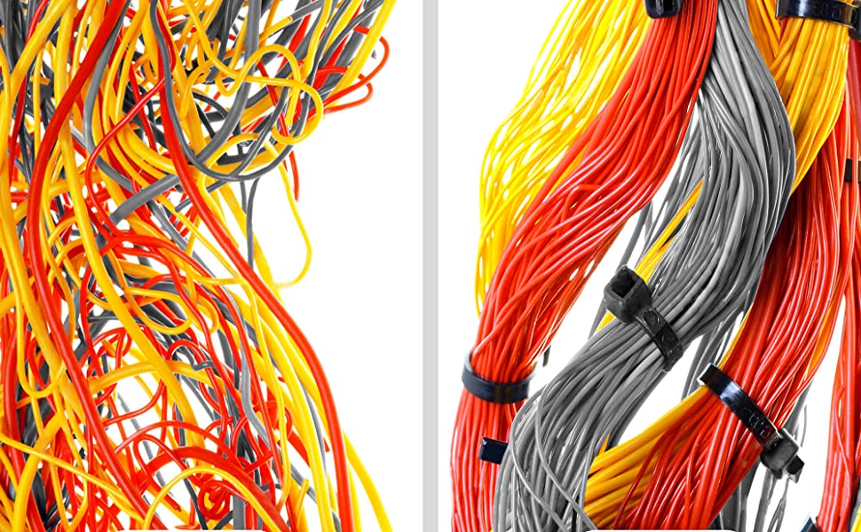 SCHOFIC Cable Zip Ties Heavy Duty 200 MM, Ultra Strong Plastic [POLYAMIDE] Wire Ties with 49 Pounds Tensile Strength, Nylon Tie Wraps with 4.8 MM Width UV Resistant & Halogen free Material -BLACK (25)