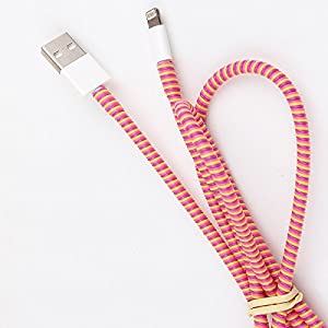 Spiral Triple Colors Cable Cord Protectors Winders for Mobile Phone Charging Cable Earphones (1.5 m) 2pcs