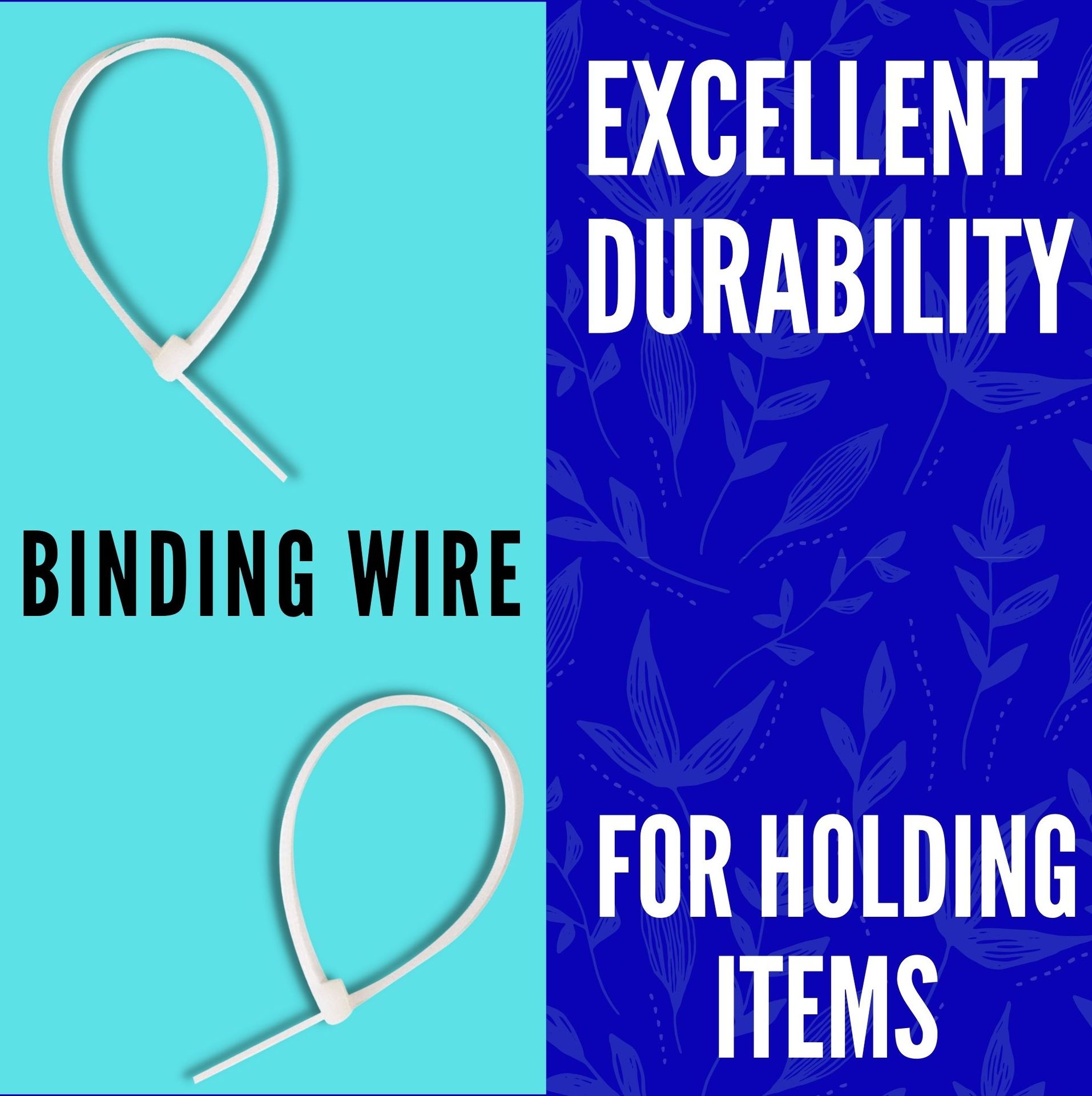 Cable Ties 8 Inch { 300 Pcs } Nylon Zip Ties Self Locking With Heavy Duty White 200 × 3.2 mm