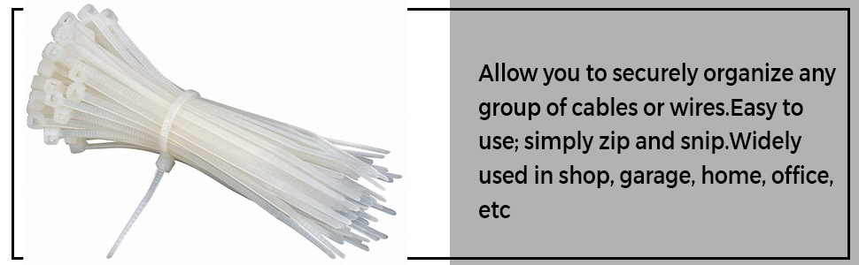 CRAFTSFY 100 Pcs 6" in Cable Ties 150 Mm White Nylon Cable Tie Zip Wire Organiser Ties Premium Nylon Self Locking Cable Tie (White)(150 x 2.5 MM)