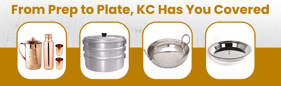 KC Sandwich Bottom Heavy Guage Stainless Steel Hammered Kadhai Cookware(1500 ML)