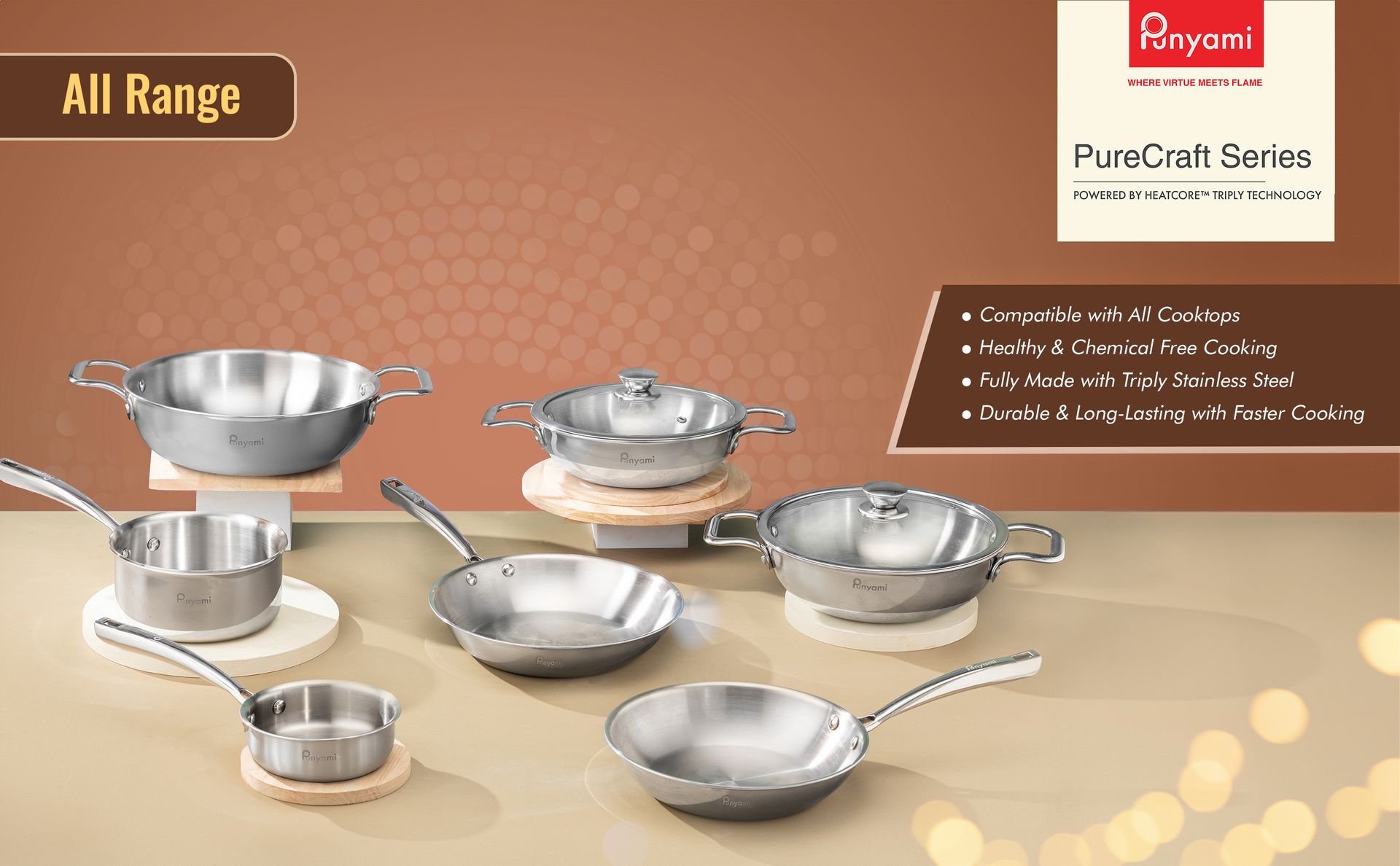 Triply Stainless Steel Tadka Pan (0.6L, 13cm) with Innovative Stay-Cool Handle, 2.5mm Thick Heavy Bottom Milk Pan & Tadka Pan, No Chemical Coating, Induction Friendly Cookware, 5 Year Warranty
