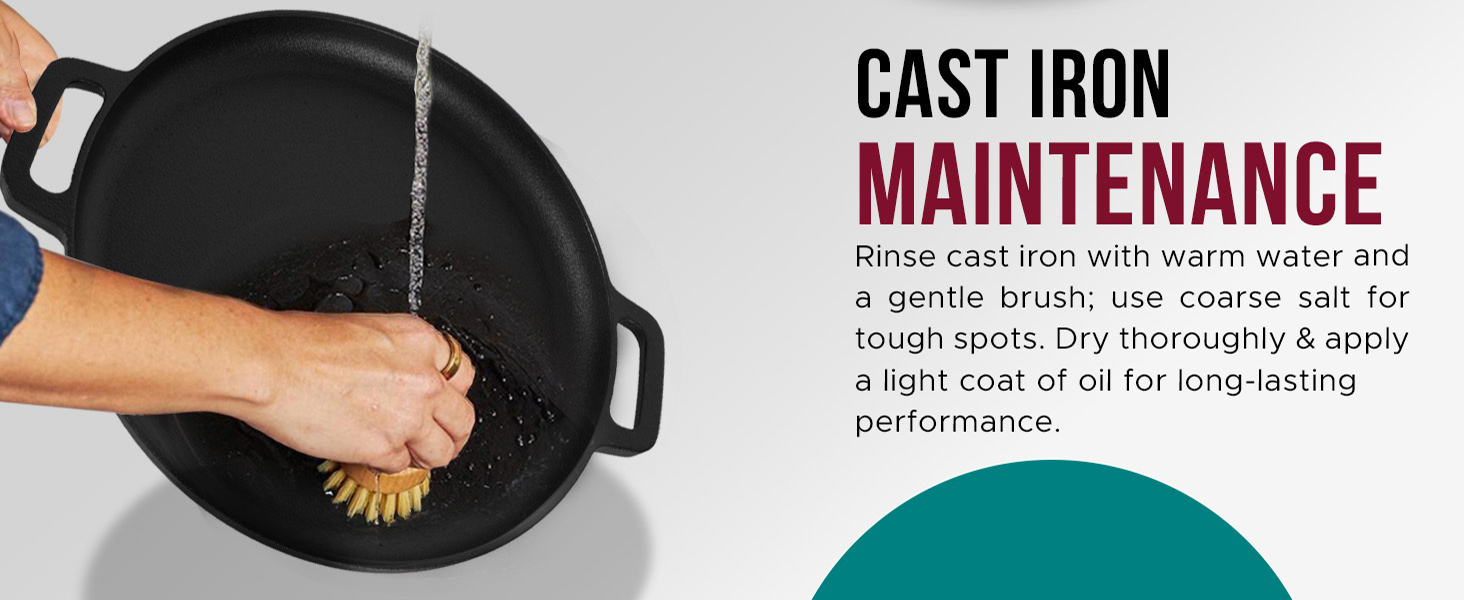 SOLARA Crownstone Cast Iron Dosa Tawa 12 Inch with Handle