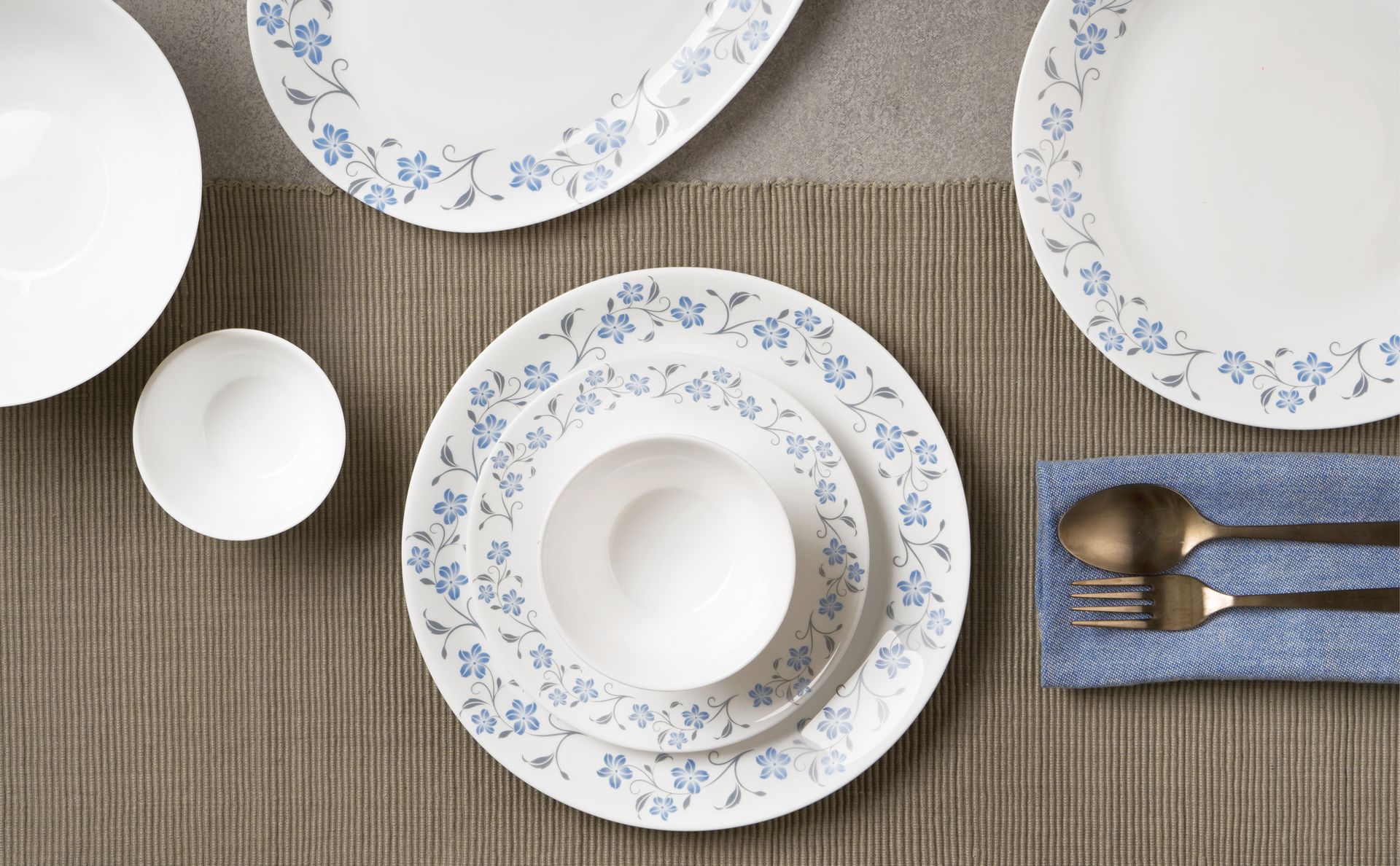 La Opala Diva, Ivory Collection, Opal Glass Vegetable Bowl Set 6 pcs, Plain White