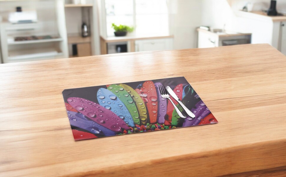 CASA-NEST PVC Printed Placemats for Dining Table, Set of 6 pcs Table Mat Size=45x30 cms