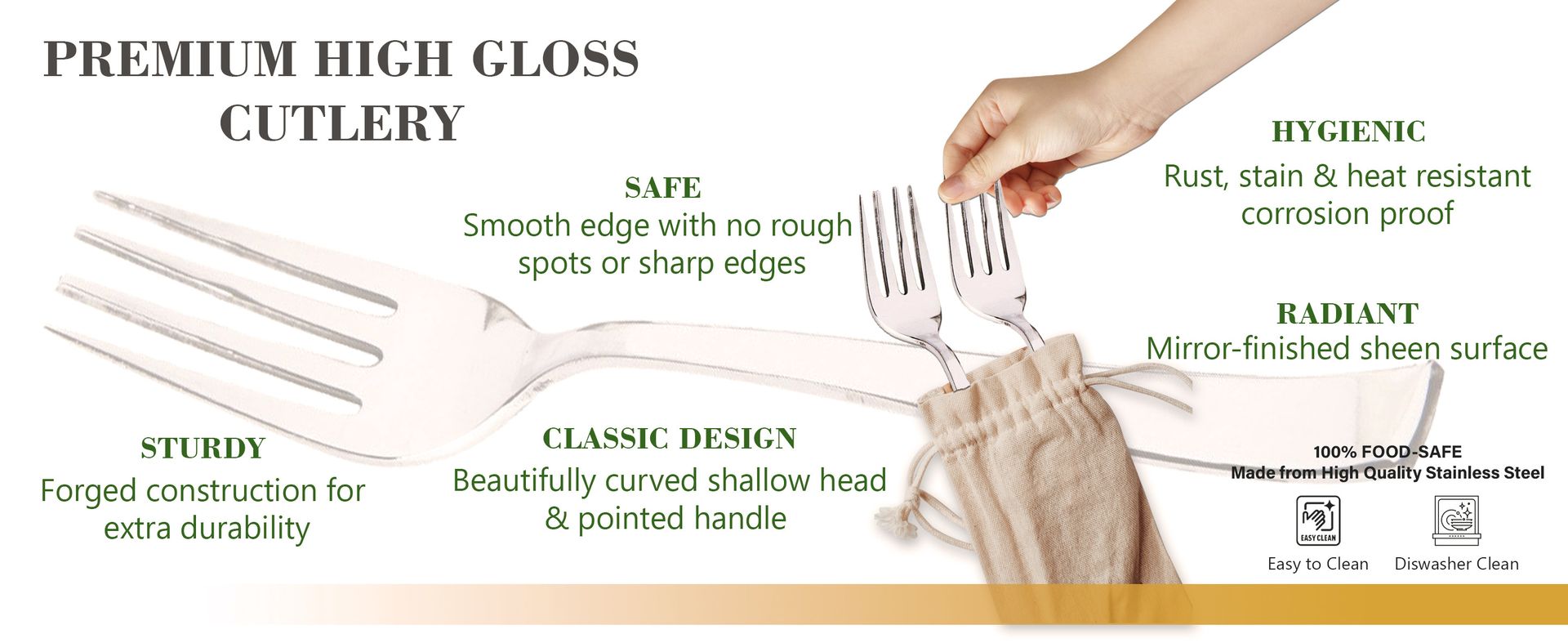 Parage 12 Pieces Stainless Steel Dinner Forks Set for Home & Kitchen, 15.5 cm Long, Fruit Fork for Dining Table, Dining Tableware Cutlery Set, Silver