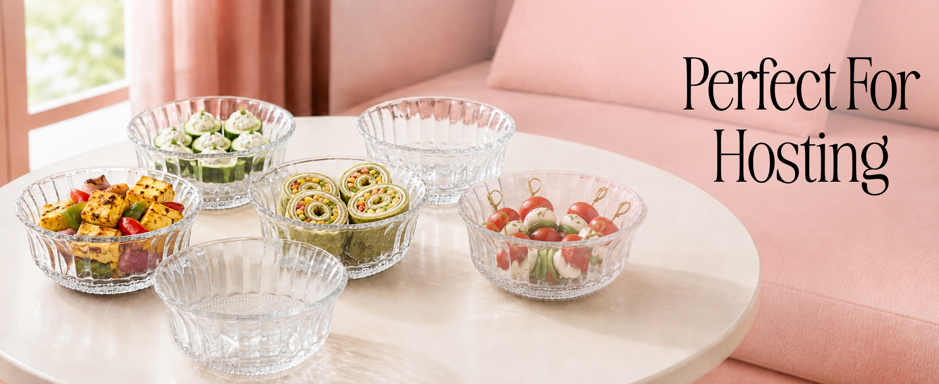 Nestasia Square Glass Bowls Set of 4 (300 ml Each) | Transparent Hammer - Textured Katori for Dessert & Ice Cream | Microwave & Dishwasher Safe Snack Bowls - Perfect for Gifting