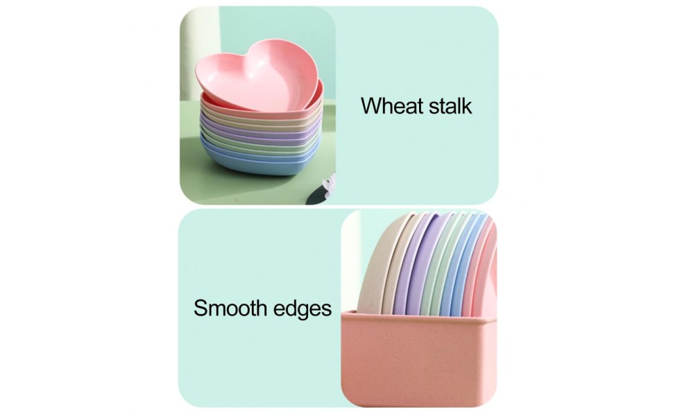 Heart-Shaped Dessert, Salad & Snack Plates – Set of 10 Pink Plastic Dishes for Fruits, Steak, Appetizers | Lightweight, Eco-Friendly, Unbreakable Fiber Plates for Parties & Everyday Use