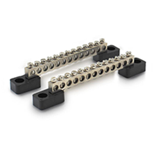 GLOBOMOTIVE 12 Ways Neutral Link Grounding Bar for Cable Looping and Earthing with Bakelite Base, 12 Screw Terminal Brass Made Grounding Strip, Pack of 2