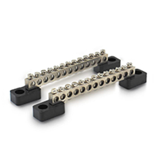 GLOBOMOTIVE 12 Ways Neutral Link Grounding Bar for Cable Looping and Earthing with Bakelite Base, 12 Screw Terminal Brass Made Grounding Strip, Pack of 2