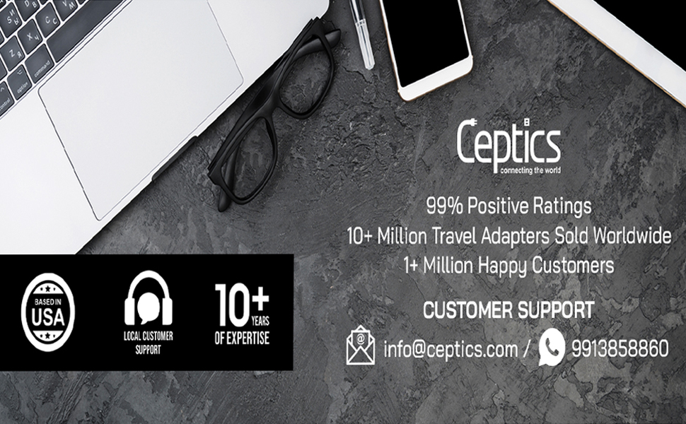 Ceptics India to South Africa, Botswana, Namibia & More (Type M) Travel Adapter Plug - CE Certified - RoHS Compliant (GP-10L)
