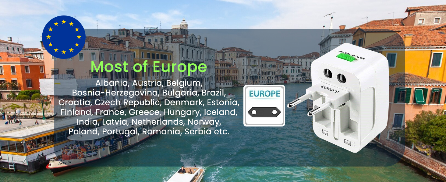 rts 224+ Countries Supported 2026 Universal Travel Adapter Plug Travel Adapter International All in One Worldwide Universal Travel Adapters Compatible with Smart Phone, Laptop, Mobile, Camera, Tablet