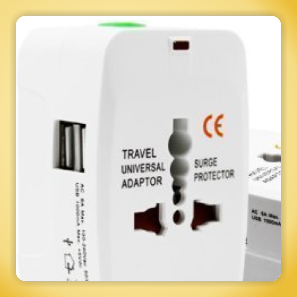 2 USB Universal Travel Adapter with Built in Dual USB Charger Ports Plug International Travel Adapter All in One Portable Travel Adapter
