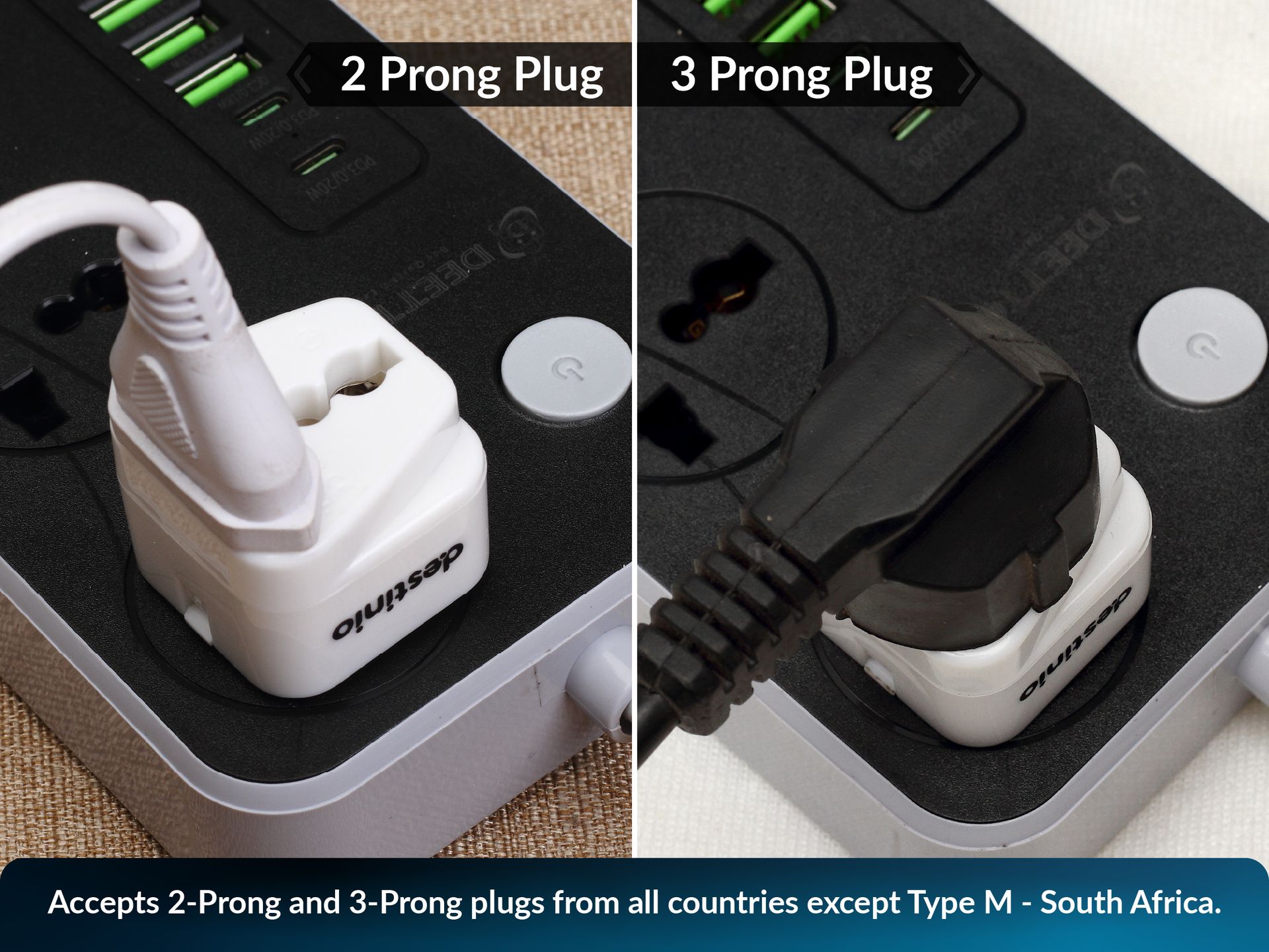 Destinio Type G Travel Adapter | UK Plug Adapter for India to UK, UAE, Singapore & More | Universal Socket, 13A 250V 2500W| International Travel Plug Adapter | CE & RoHS Certified (Pack of 2)
