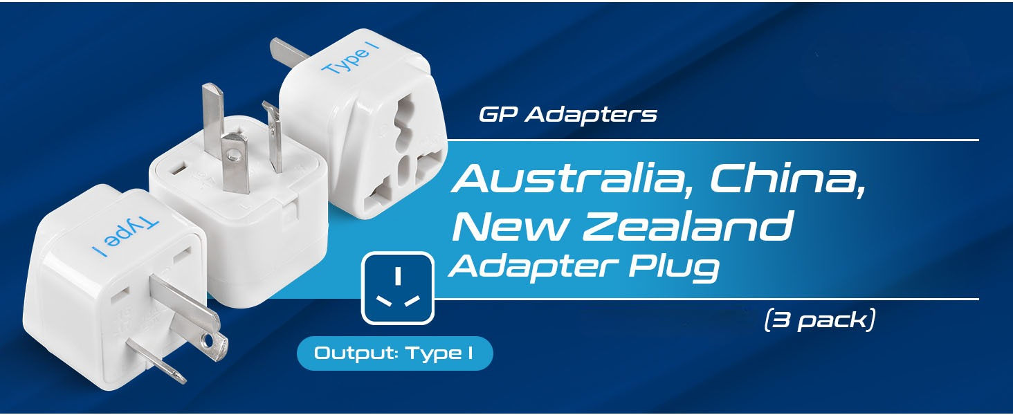 India to Australia Converter Plug Universal Socket Adapter Type-I (Pack of 3) for China, New Zealand, Argentina, Cross 3Pin Plug Universal Input (Pack of 3-3Pin Australia Adapter)