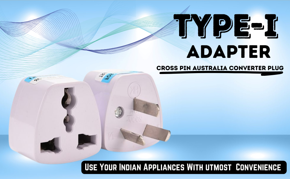 Hi-Plasst India to Australia Plug Converter | Pack of 3 Type-I (3-Pin) | for China, New Zealand, Argentina, Fiji Universal Socket | Australian Adapter for Phones, Laptops, Chargers