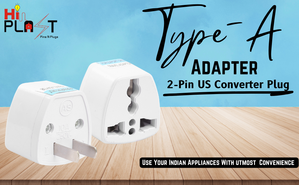 India to USA Converter Plug | Travel Adapter 1-Pack: Universal Type A Plug Adapter for US, Canada, Mexico, Japan, Thailand | for Indian Decices | Compatible with Laptop, Camera, Chargers (10A 250V)