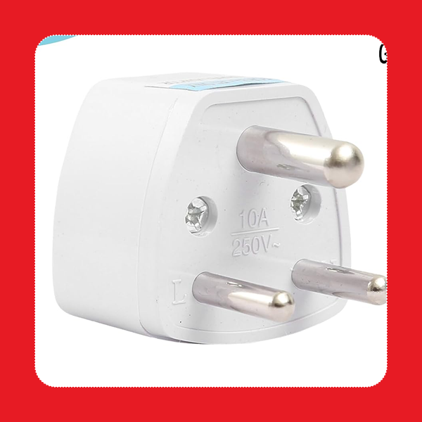 Hi-PLASST (2pc) Universal Travel Adapter Plug - Type D Converter for USA, UK, Canada, Europe to India - 3-Pin Round Socket for Laptop, Camera, Mobile Charger - Pack of 2 | Worldwide Compatibility