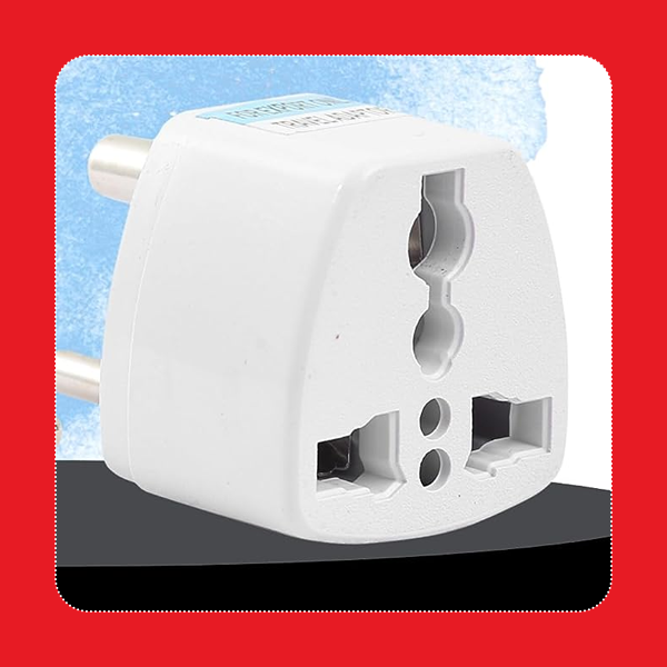 Hi-PLASST (2pc) Universal Travel Adapter Plug - Type D Converter for USA, UK, Canada, Europe to India - 3-Pin Round Socket for Laptop, Camera, Mobile Charger - Pack of 2 | Worldwide Compatibility
