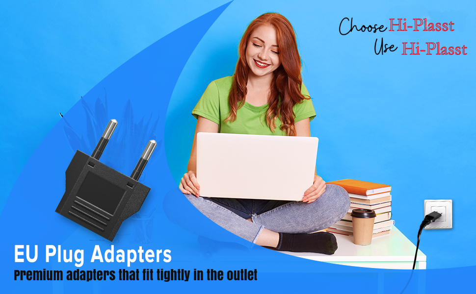 Hi-Plasst Europe 2-Pin to India (2 Pieces) Travel Adapter (6A, 250V) – EU Power Plug Converter for Europe & Indian Sockets | 2pin Black – Works in China, France, Italy, Spain & India (Pack of 2)