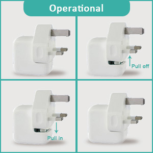 Etzin Mac AC Power Charger Adapter United Kingdom Wall Folding Plug Duckhead, 3 Pin UK Plug Converter Travel Charger UK Standard Adapter Compatible with MacBook Air/Mac iBook/iPhone/iPod EPL-1004P