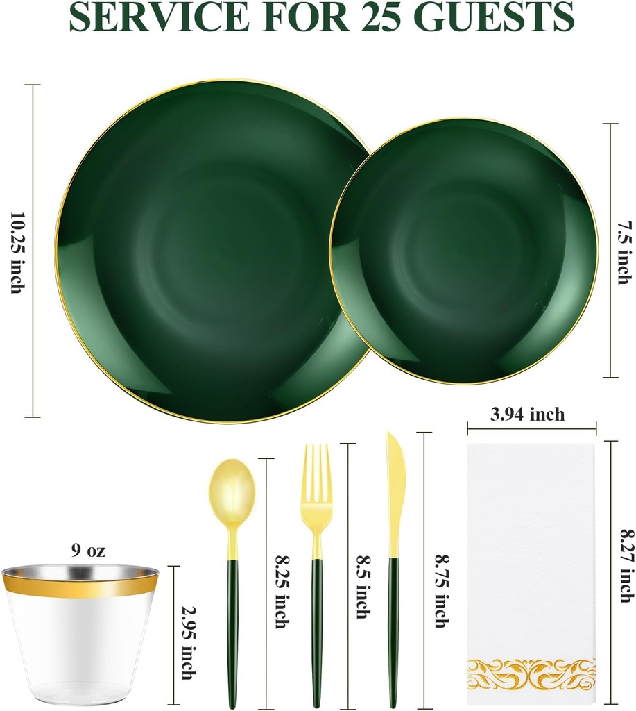 175-pieces-green-gold-plastic-dinnerware-2.jpg